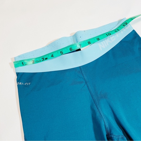 Nike Pro Leggings Women's Medium Blue Teal Elastic Waist Compression Dri Fit. - Picture 3 of 9